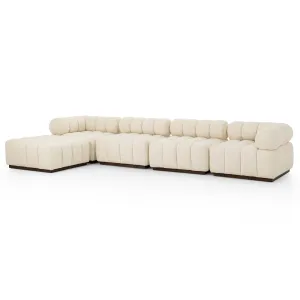 Roma 4-Piece Sectional w/Ottoman, Durham Cream