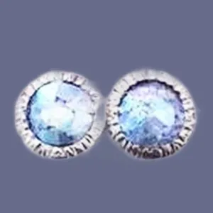 Roman Glass stud earrings for woman, Sterling Silver earrings