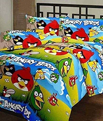 ROMAN HOMES Poly Cotton Angry Bird Fancy AC Blanket Single Bed Size Dohar for Kids (Single, Multicolor)