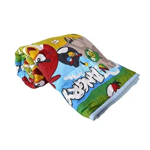 ROMAN HOMES Poly Cotton Angry Bird Fancy AC Blanket Single Bed Size Dohar for Kids (Single, Multicolor)