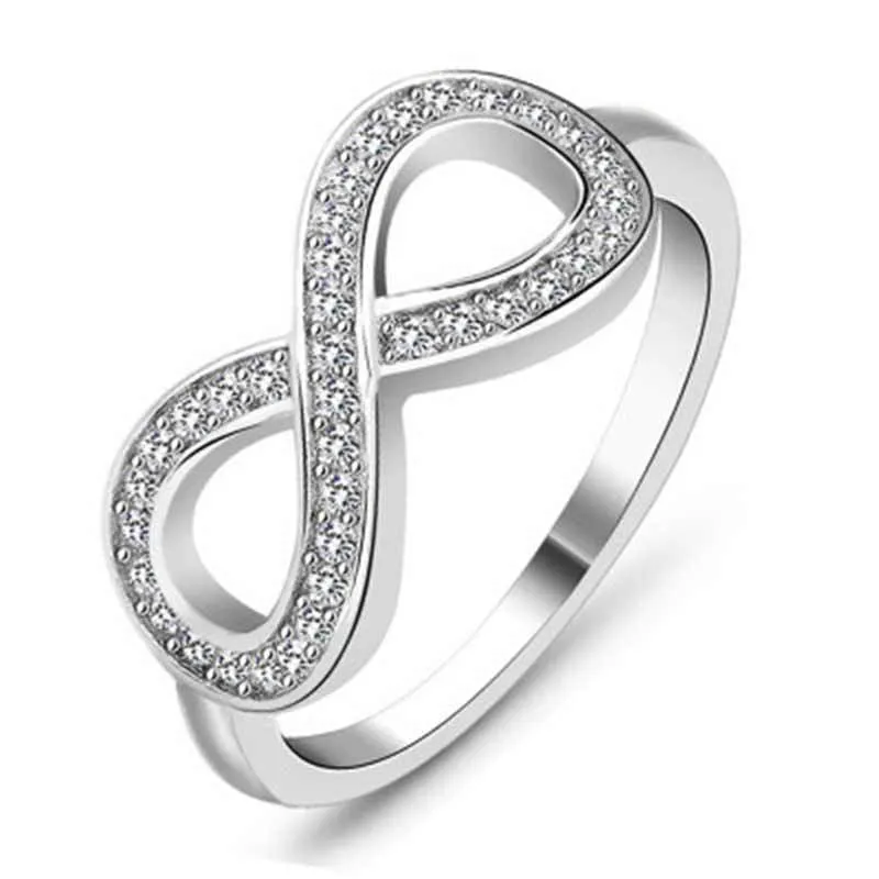 Romantic Jewelry Elegant Infinity Knot Cubic Zircon Rings for Bridal