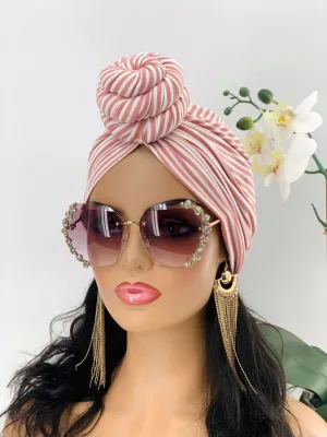 Ronke Stripe Pre-Tied Turban