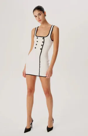 Ronny Kobo Keisha Knit Dress in White and Black