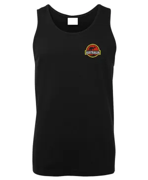 Roo Park Australia Left Chest Logo Mens Singlet (Black)