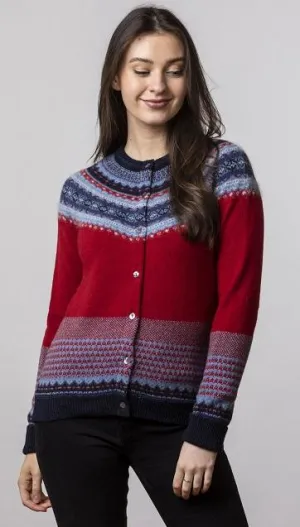 Rood warm vest | Eribe alpine cardigan poppy