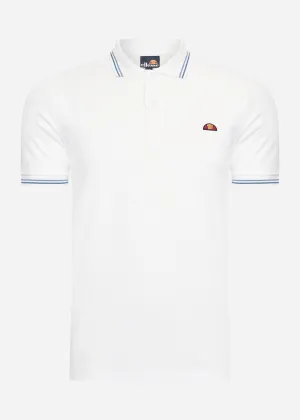 Rooks polo - white light blue dark blue