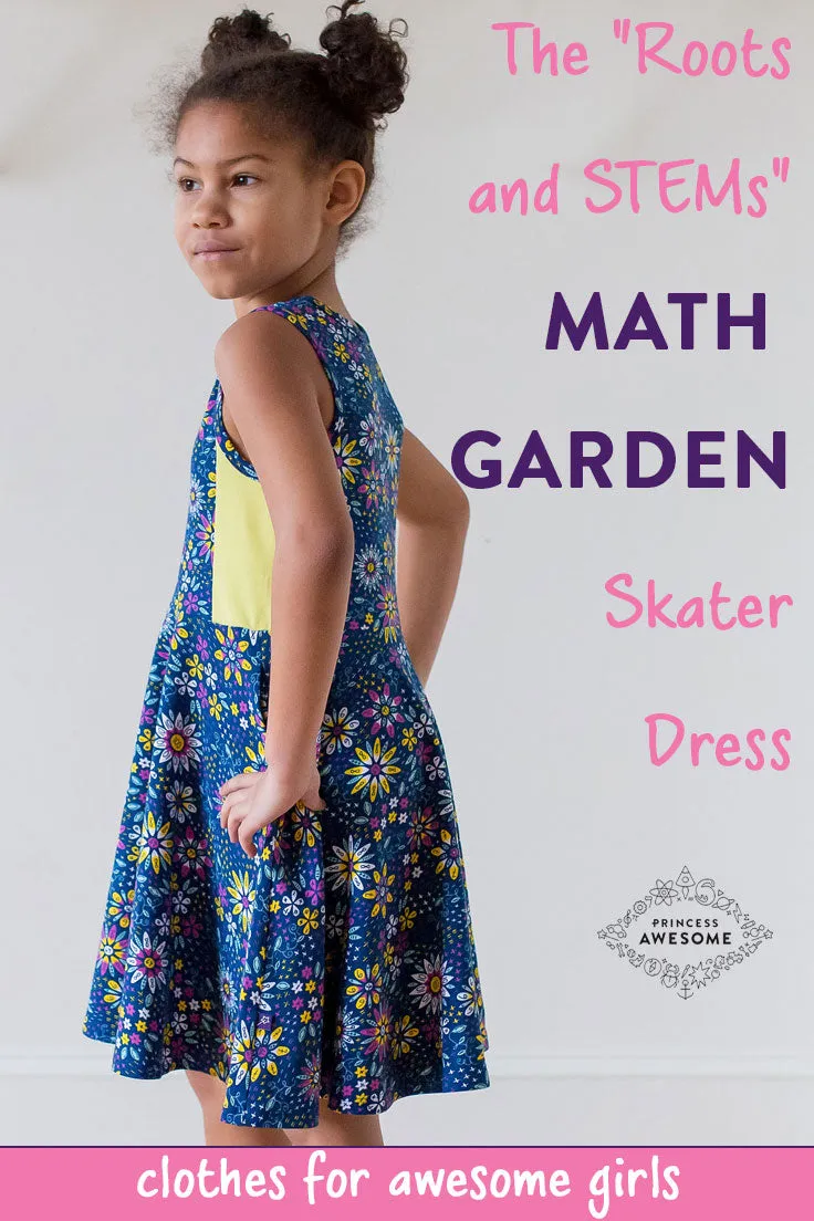 “Roots and STEMs” Math Garden Skater Play Dress with Pockets