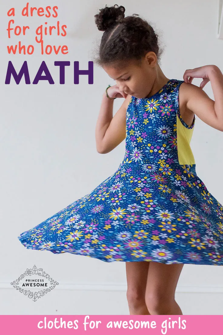 “Roots and STEMs” Math Garden Skater Play Dress with Pockets