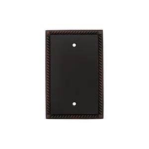 Rope Switch Plate with Blank Cover in Timeless Bronze