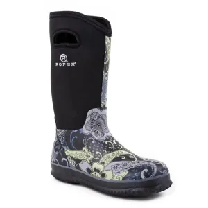 Roper Barnyard Paisley (Purple) - Women's Work Rain Boot