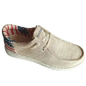 Roper Hang Loose American Flag Heel - Mens Moccasin