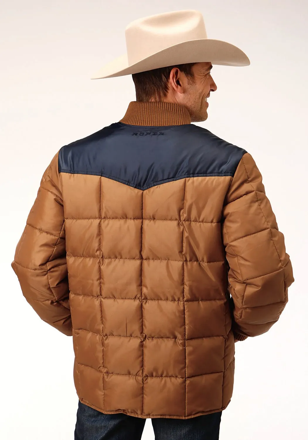 Roper Mens Brown Polyester Quilted Insulated Jacket