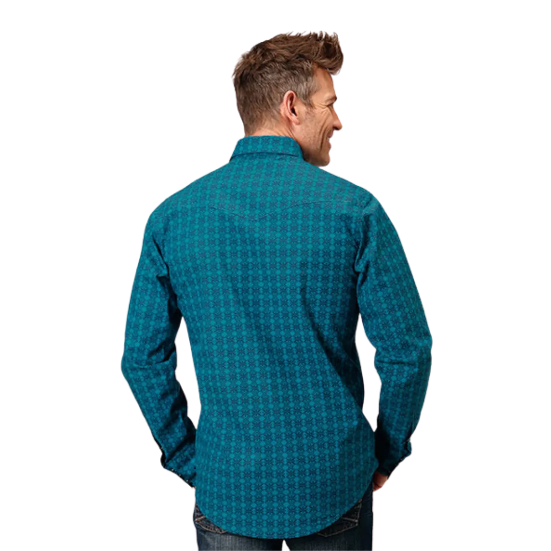 Roper Men's Print Green Shirt