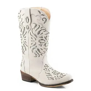 Roper Riley Glitz (White) - Women's Cowgirl Boot