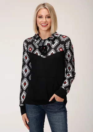 Roper Womens Black Polyester Navajo Rug L/S Tunic