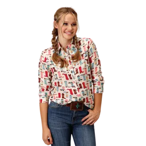 Roper Women's Boot Printed Rayon Multicolor Shirt