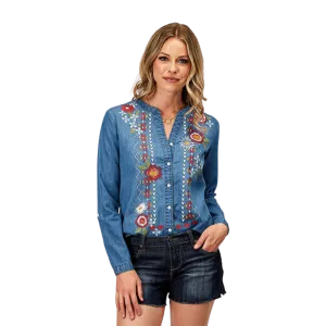 Roper Women's Denim Blue Blouse