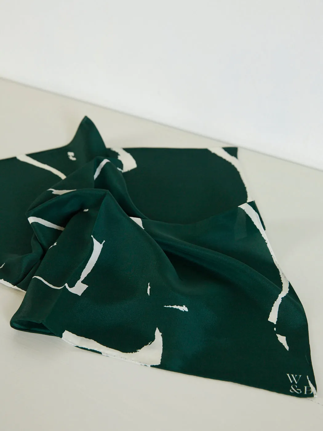 Rosa Green Silk Scarf