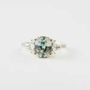 Rosalind Ring - 2.51 Carat Light Minty Green Oval Sapphire