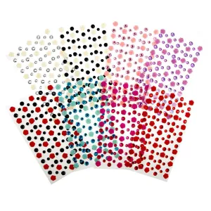 Rose and Flatback Gem Adhesive Rhinestone Stickers, 105-Piece