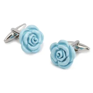 Rose Baby Blue Cufflinks