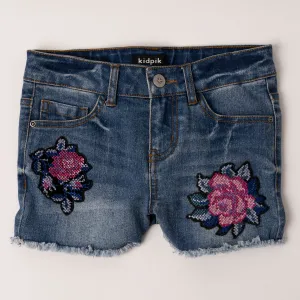 Rose Emb Jean Short