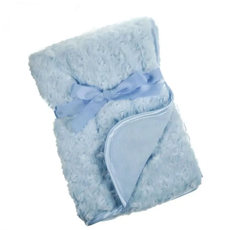 Rose fur Blanket-Blue