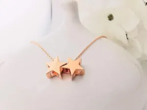 Rose Gold Double Star Necklace