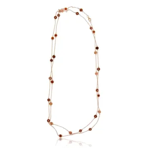 Rose Gold Faceted Garnet Necklace