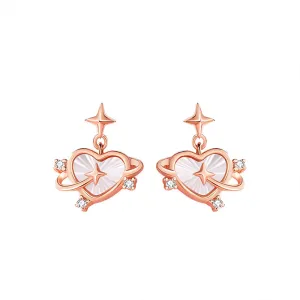 Rose Gold Heart Stud Earrings