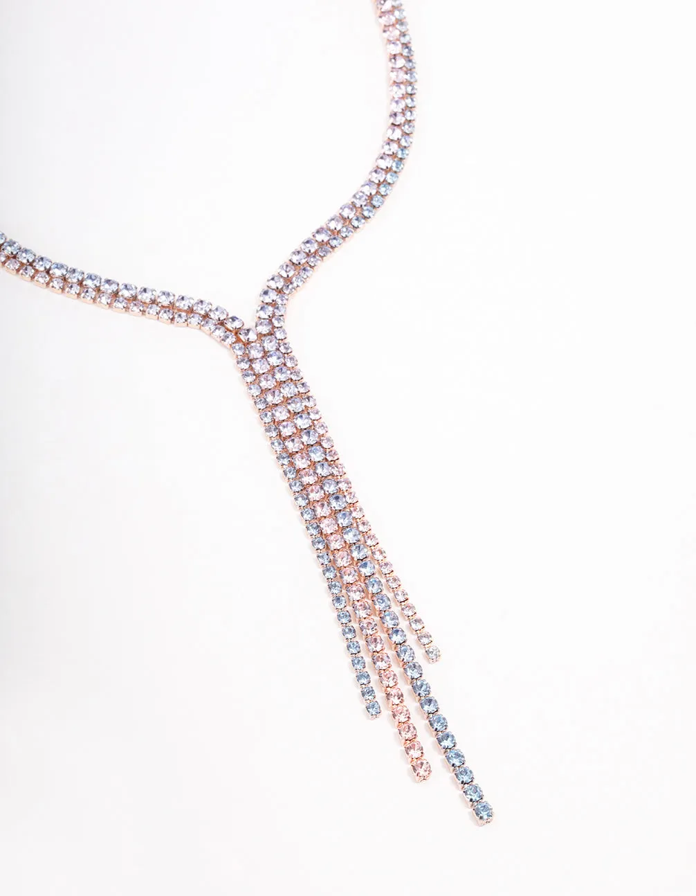 Rose Gold Layered Y-Shaped Necklace