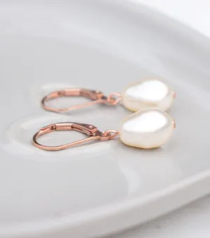 Rose Gold Lever Back Earrings