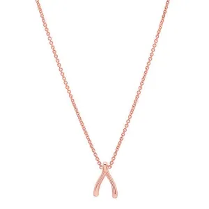 Rose Gold Mini Wishbone Necklace