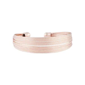 Rose Gold Multi Row Diamond Cut Cuff