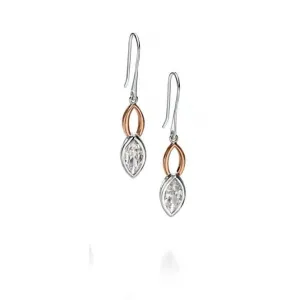 Rose Gold Plated Clear Cubic Zirconia Drop Earrings E5083C