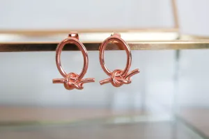 Rose Gold Ribbon Earrings