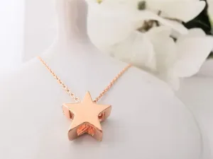 Rose Gold Single Star Pendant Necklace