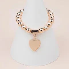 Rose Gold Solid Heart Bracelet