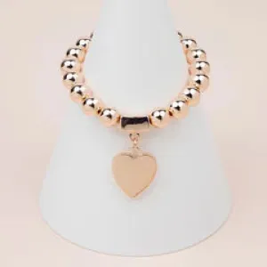 Rose Gold Solid Heart Bracelet