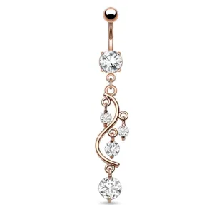 Rose Gold Vine Belly Ring