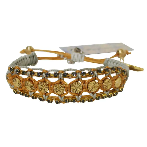 Rose Gonzales "McKenzie" Broadway Collection Woven Bracelet in Deep Gold & Gray