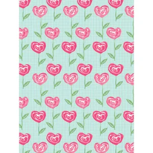 Rose Hearts Printed Backdrop