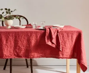 Rose Linen Tablecloth