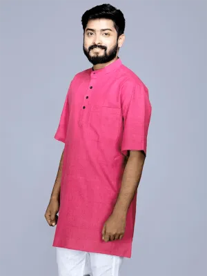 Rose Red Handwoven Organic Cotton Men Kurta