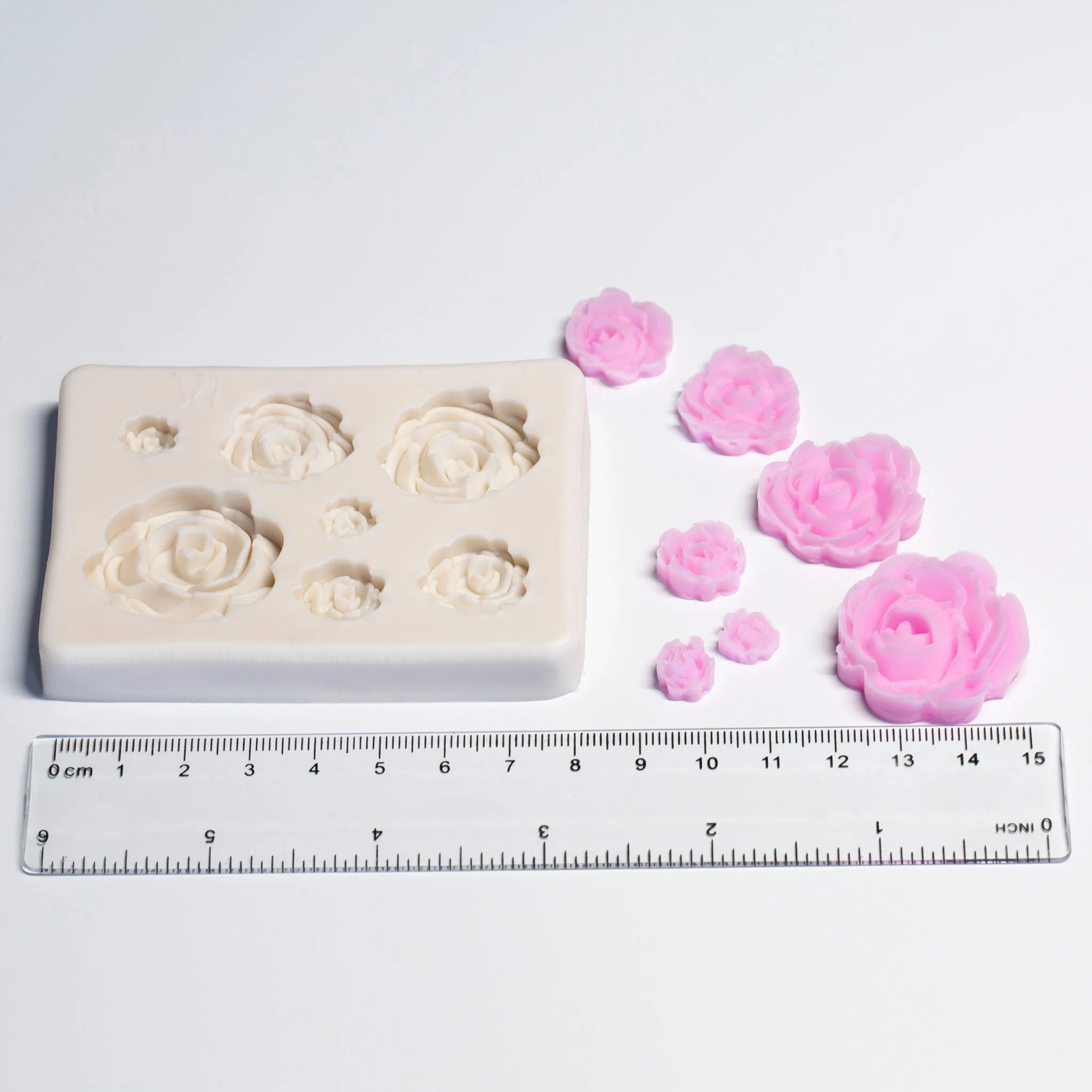 Roses Embed Silicone Mold - 6 Cavity