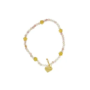 Rosie Fox Strawberry Quartz Gemstone Daisy Bracelet