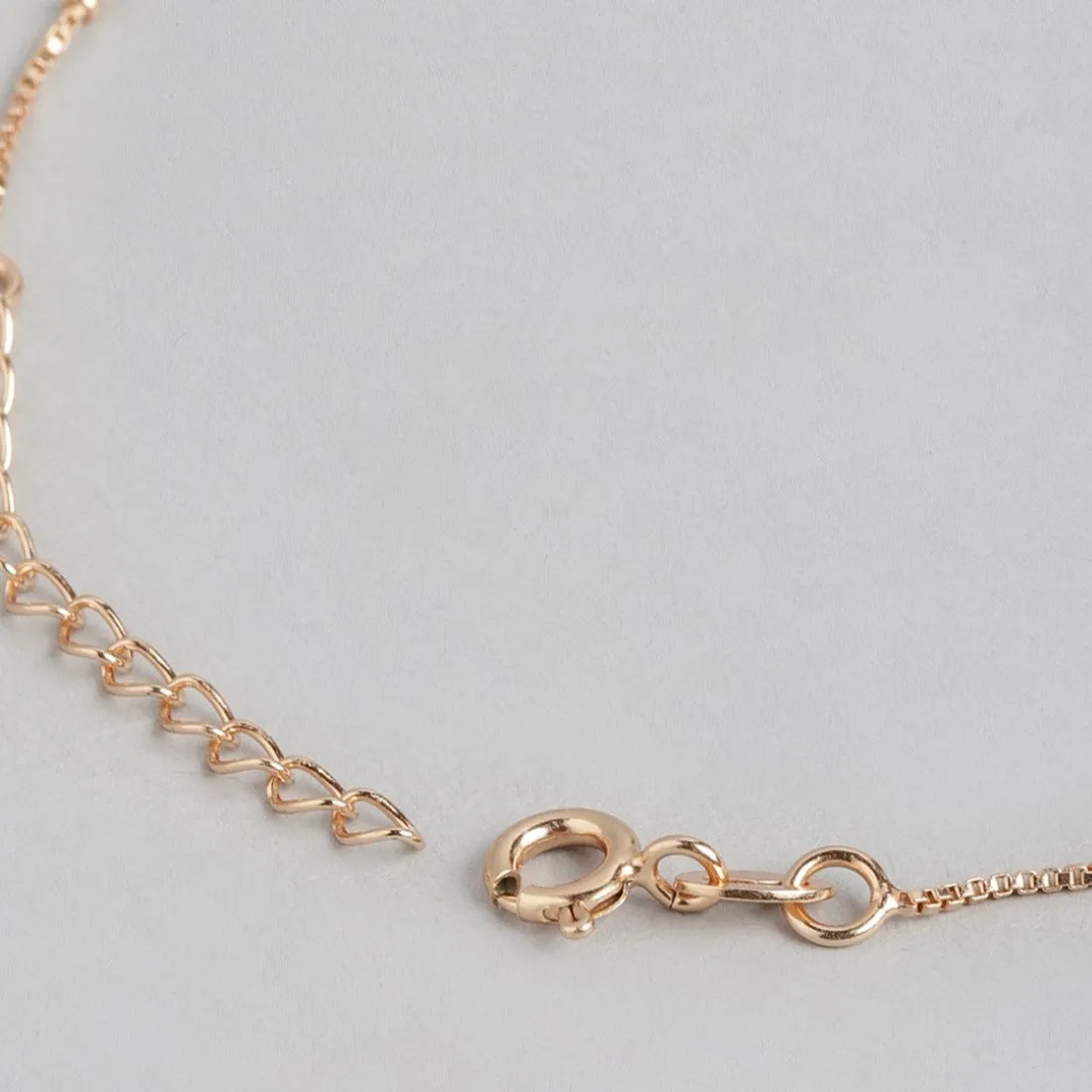 Rosy Romance Rose Gold-Plated 925 Sterling Silver Bracelet with Dual Hearts