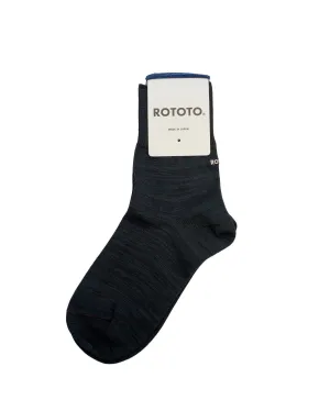 ROTOTO Organic Cotton & Recycle Polyester Mini Crew Socks Black