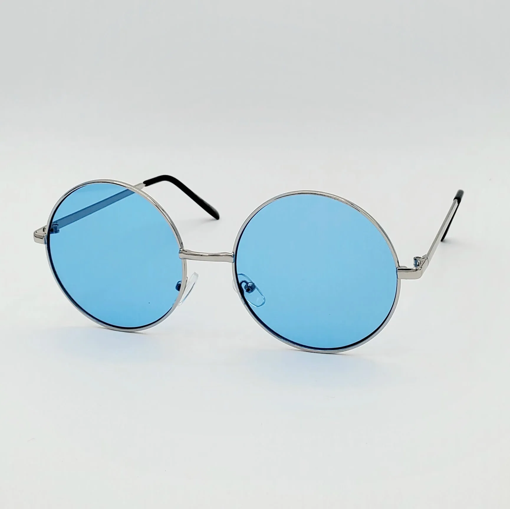 Round 2 1/4” Metal Frame Sunglasses - Blue