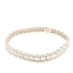 Round and Baguette Diamond Bracelet